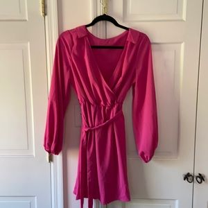 Pink Long-Sleeve Dress